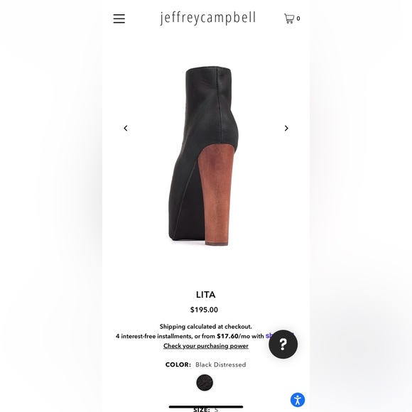 Jeffrey Campbell Lita Booties in color Black Distressed. Size 8.5 - Picture 10 of 14